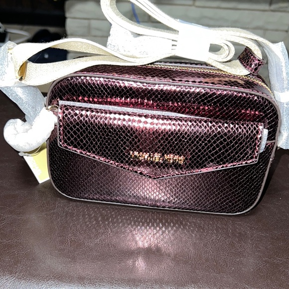 Michael Kors Shimmering Maroon Crossbody Bag